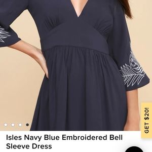 Lulu's Navy Bell Sleeve Dress